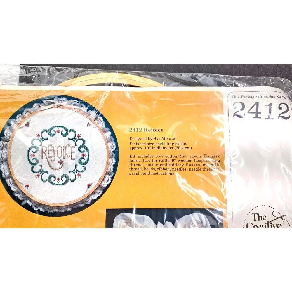 Vintage Creative Circle Rejoice Cross Stitch Kit Wall Hanging Christmas 2412 New